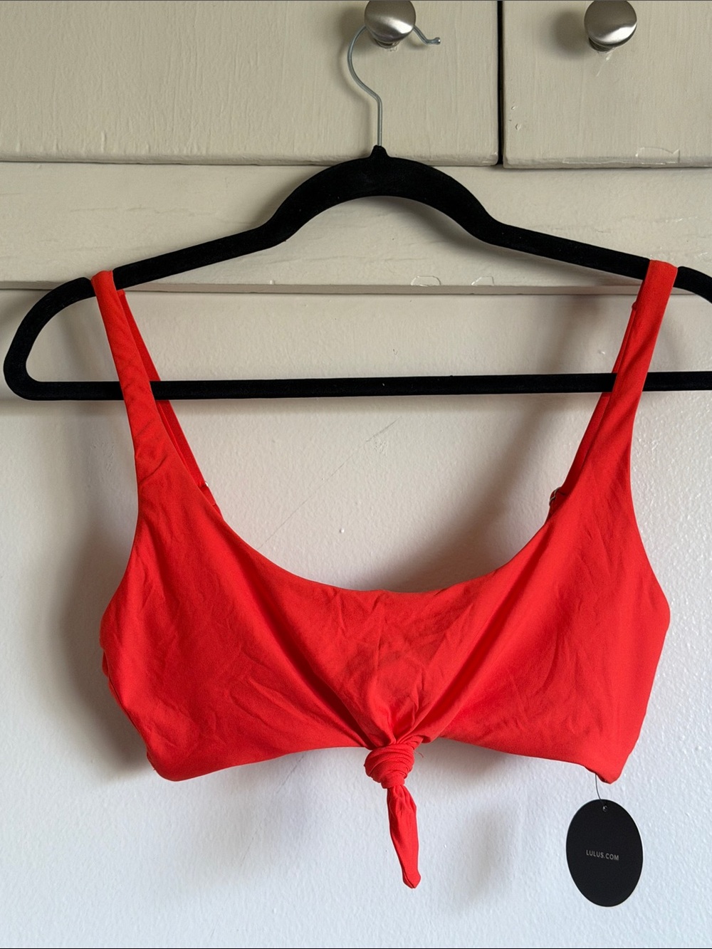 Lulu’s Red Knot Front Bikini Top
